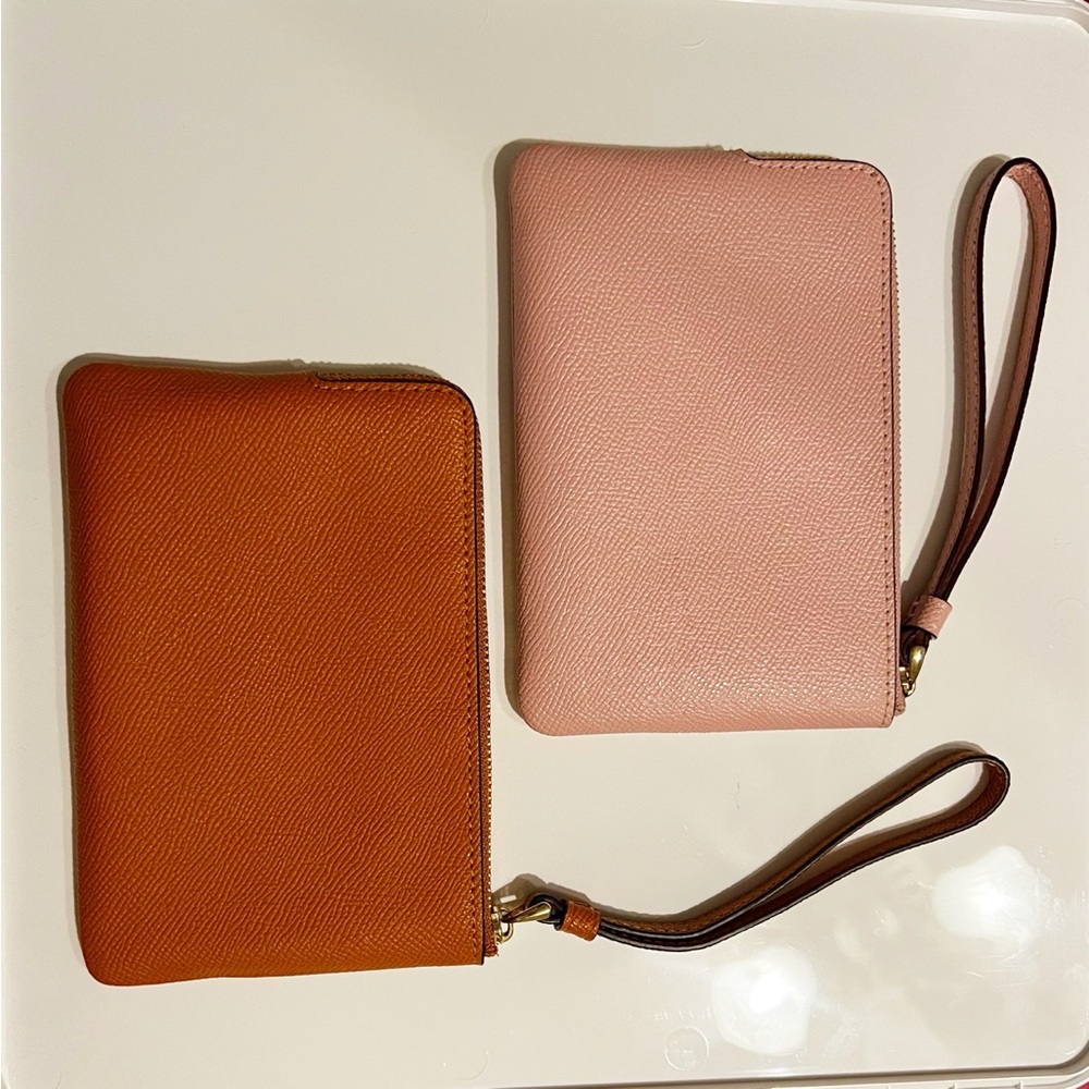 Coach Dual-Tone Pink and Orange Wristlet Pair - Picture 2 of 3